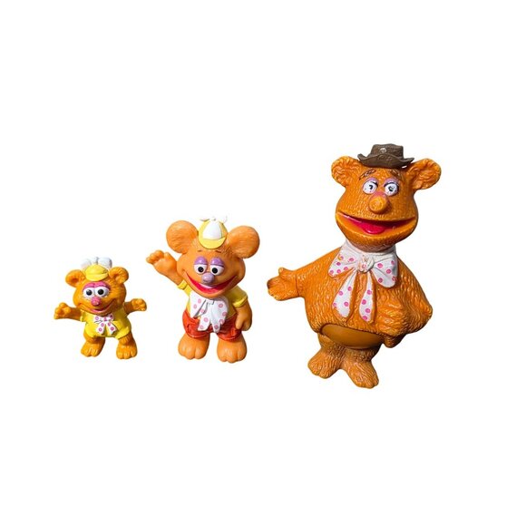 3 Vintage Fozzie Bear The Muppets Figures Toys - Picture 3 of 9